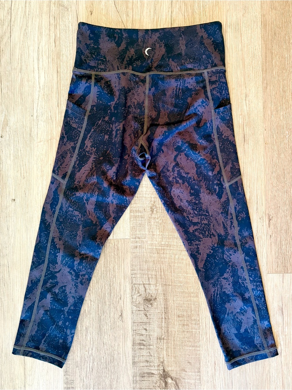 Zyia Pants Womens 4 Gray Blue Leggings Cropped Athletic Mid Rise